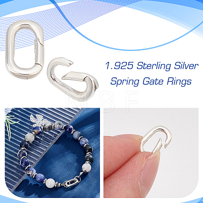 2Pcs 925 Sterling Silver Spring Gate Rings STER-MA0001-01-1