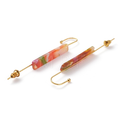 Brass Ear Wrap Crawler Hook Earrings EJEW-B003-02G-A-1