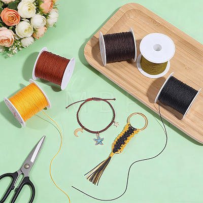 5 Rolls 5 Colors Nylon Chinese Knot Cord NWIR-PH0002-53-1