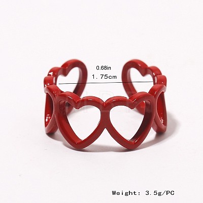 Hollow Out Heart Alloy Cuff Rings FS-WG233AB-01-1