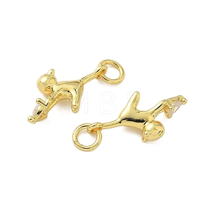 Brass Micro Pave Cubic Zirconia Pendants KK-P325-13C-G-1
