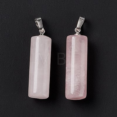 Natural Rose Quartz Pendants G-E135-02P-11-1