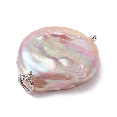 Natural Baroque Pearl Keshi Pearl Pendants PALLOY-JF04629-02-1