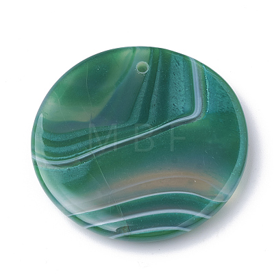 Dyed Natural Striped Agate/Banded Agate Pendants G-S280-02-1