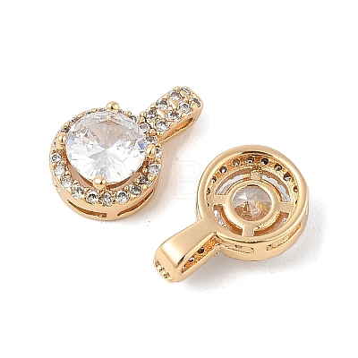 Brass Micro Pave Cubic Zirconia Pendants KK-R219-25G-1