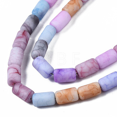 Opaque Baking Painted Crackle Glass Beads Strands X-FGLA-T004-01I-1