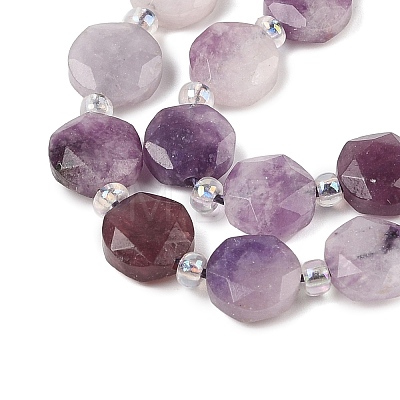 Natural Lilac Jade/Lepidolite Beads Strands G-N342-76B-1