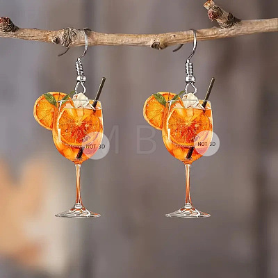 Alloy Acrylic Dangle Earrings FS-WG912AF-01-1