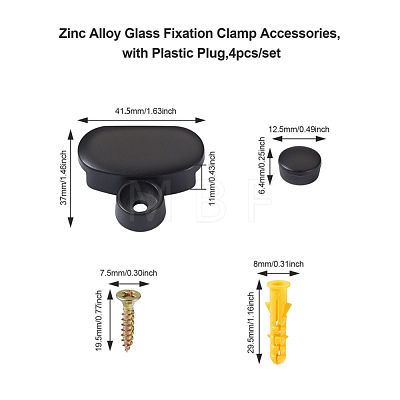 Zinc Alloy Glass Fixation Clamp Accessories SW-TAC0001-29-1