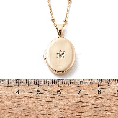 Clear Cubic Zirconia Locket Necklaces NJEW-A036-01C-1