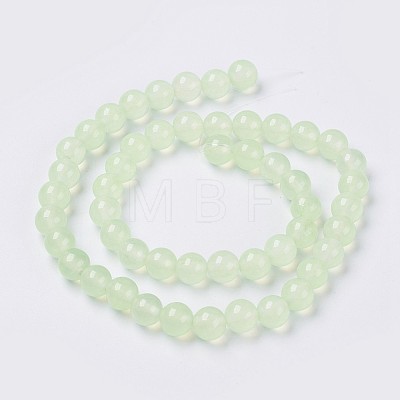 Natural White Jade Beads Strands G-G756-02-8mm-1