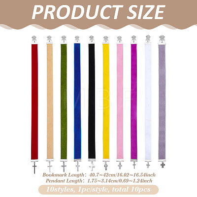10Pcs Velvet Bookmark AJEW-FG00019-1