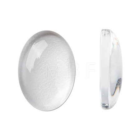Transparent Oval Glass Cabochons X-GGLA-R022-14x10-1