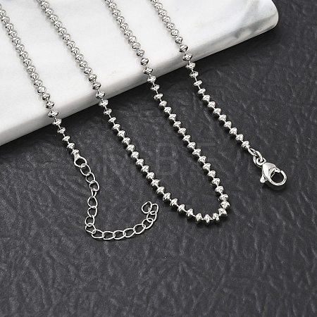 2.5MM Brass Ball Chain Necklaces NJEW-K312-01P-1