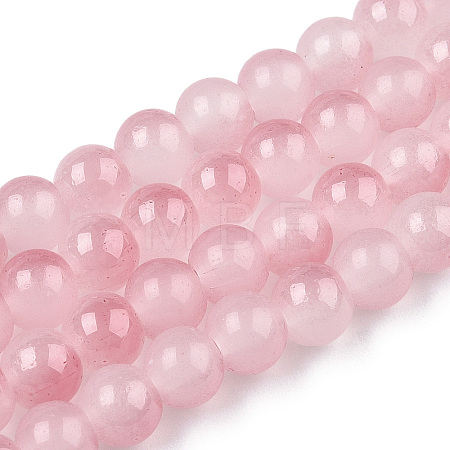 Baking Paint Imitation Jade Glass Round Bead Strands DGLA-N003-10mm-03-1