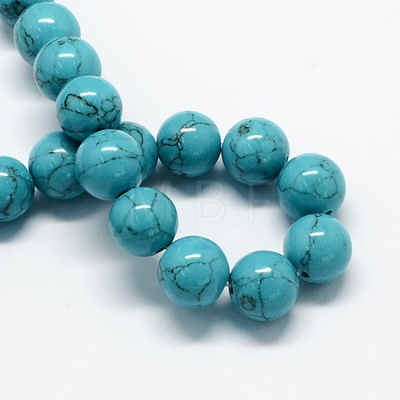 Dyed Synthetic Turquoise Gemstone Bead Strands TURQ-R032-8mm-XSS09-1