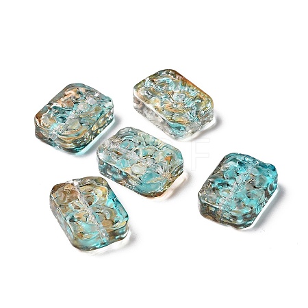 Transparent Spray Painted Glass Beads X-GLAA-I050-08I-1