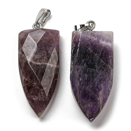 Natural Amethyst Pointed Pendants G-M405-07P-04-1