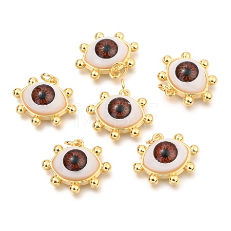 Brass Acrylic Pendants ZIRC-J024-01G-02-1