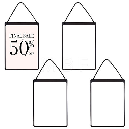 Erasable PVC Hanging Price Tags with Rope CDIS-WH0021-069D-01-1