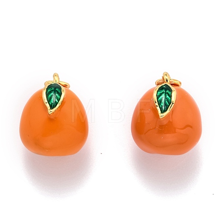 Brass Enamel Charms KK-O140-05G-1