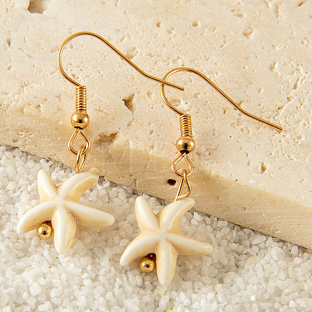 Alloy Natural Shell Dangle Earrings FS-WG3D07F-01-1