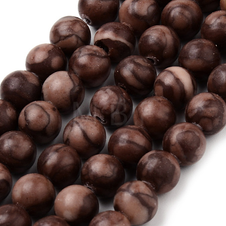 Natural Iron Zebra Jasper Beads Strands G-Q462-65-8mm-1