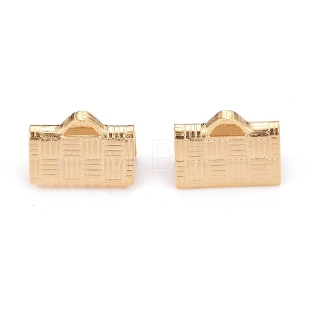 304 Stainless Steel Ribbon Crimp Ends STAS-P249-27B-G-1