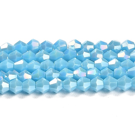 Opaque Solid Color Electroplate Glass Beads Strands X1-GLAA-F029-P4mm-A12-1