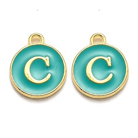 Golden Plated Alloy Enamel Charms ENAM-Q437-15C-1