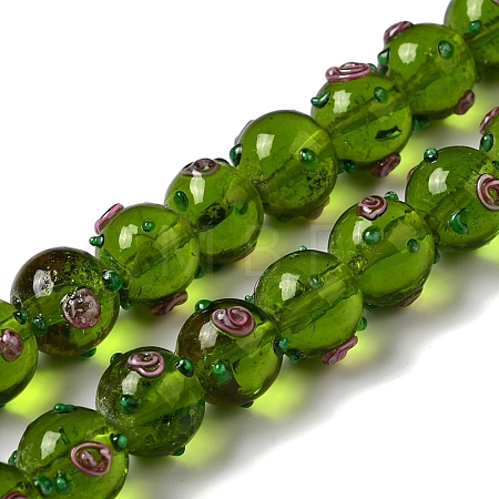 Handmade Bumpy Lampwork Beads Strands LAMP-K037-16B-1