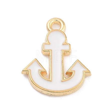 Light Gold Plated Alloy Enamel Charms ENAM-M219-07KCG-04-1