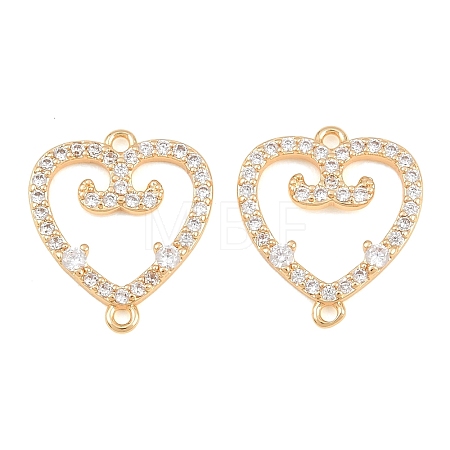 Brass Micro Pave Clear Cubic Zirconia Connector Charms CU-CBA7BFE-03G-G-1
