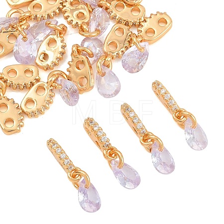 SHEGRACE Brass Micro Pave Cubic Zirconia Charms XGRQ5K166-824G-B-1