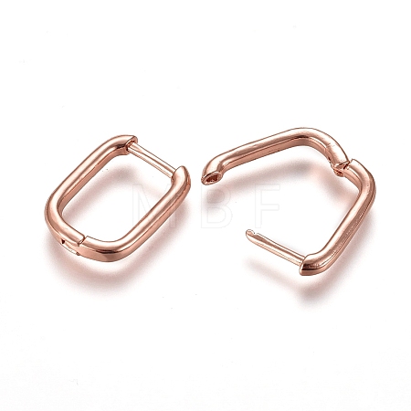 Brass Huggie Hoop Earrings EJEW-L234-61-RG-1