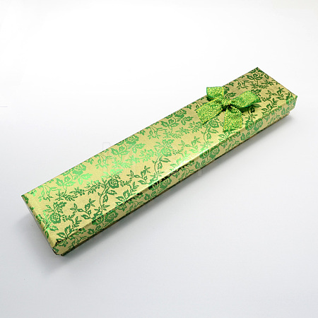 Rectangle Bowknot Cardboard Necklace Boxes CBOX-S011-06-1