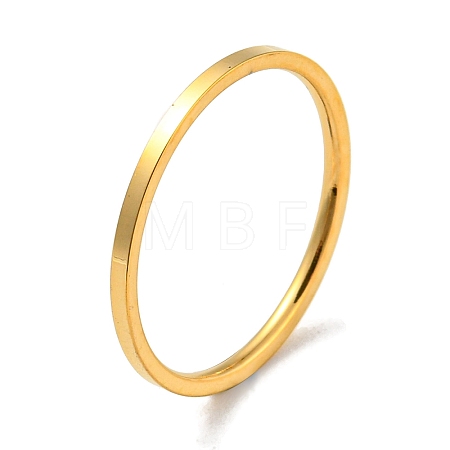 Ion Plating(IP) 304 Stainless Steel Simple Plain Band Finger Ring for Women Men High Polished X-RJEW-F152-05G-E-1