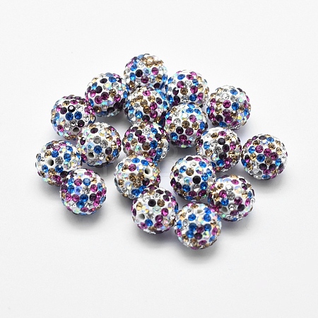 Handmade Polymer Clay Rhinestone Beads RB-L030-18C-10mm-1