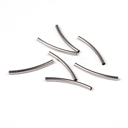 Curved Brass Tube Beads X-EC297-NF-1