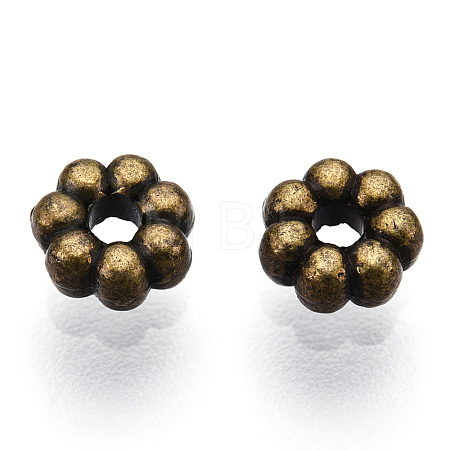 Tibetan Style Alloy Daisy Spacer Beads TIBEB-S039-047AB-NR-1