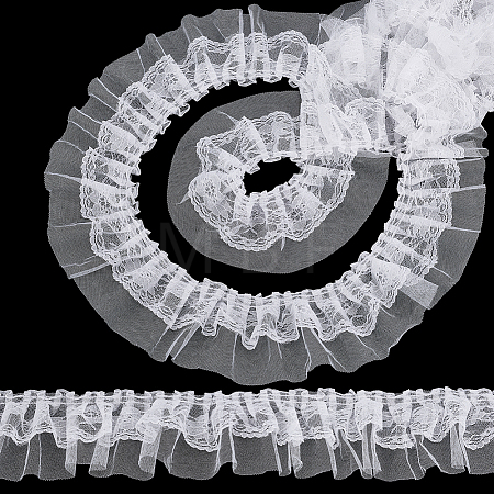 Polyester Flower Lace Ribbon OCOR-WH0105-178A-1