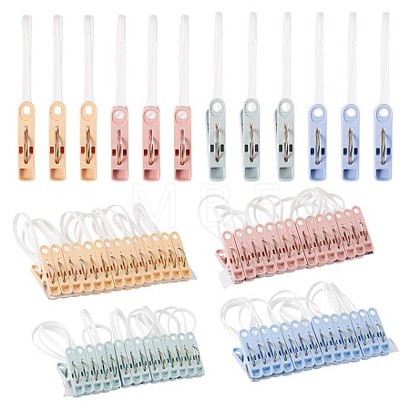 60Pcs 4 Colors Plastic Clothespin KY-TA0001-64-1