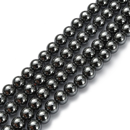 Non-Magnetic Synthetic Hematite Beads Strands G-H1624-8mm-2-1