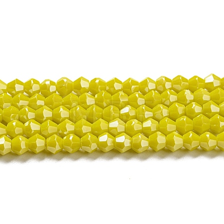 Opaque Solid Color Electroplate Glass Beads Strands GLAA-F029-P4mm-C05-1