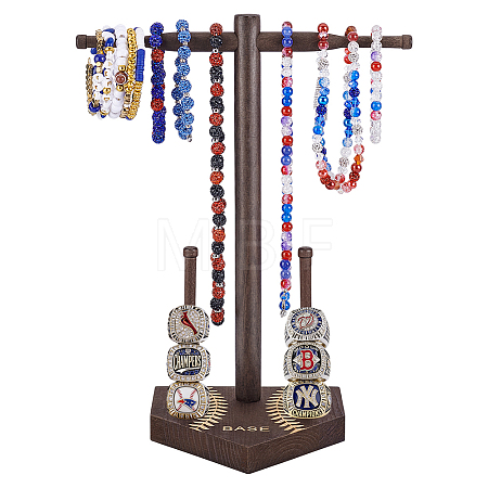 Baseball T Bar Wood Ring Display Stands RDIS-WH0019-22-1