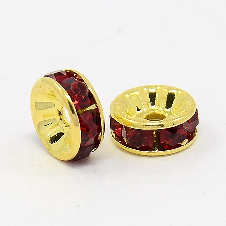 Brass Grade A Rhinestone Spacer Beads RSB035NF-09G-1