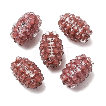 Sports Opaque Acrylic & Resin Rhinestone Beads RB-CBA95A4-02-1