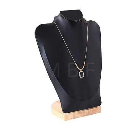 Bust Shaped PU Leather Jewelry Necklace Display Stands ODIS-B002-02B-04-1