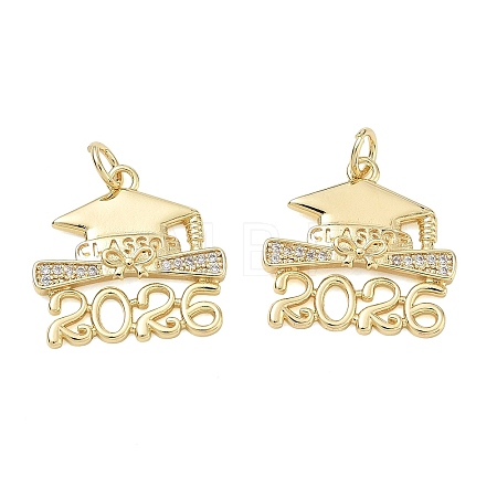 Rack Plating Brass Micro Pave Cubic Zirconia Pendants KK-CBAB1AF-20G-1