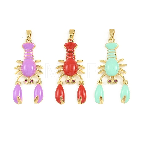 Brass Enamel Pendants KK-I477-05G-02-1
